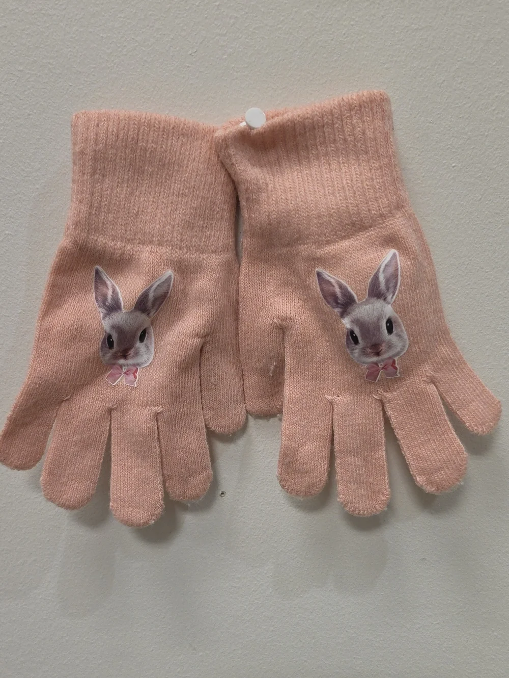 H&M Kids Light Pink Bunny Knit Mittens